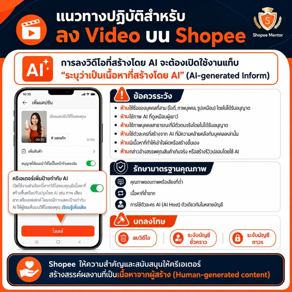 แนวทางใช้ AI ทำ Shopee Video อย่างปลอดภัย